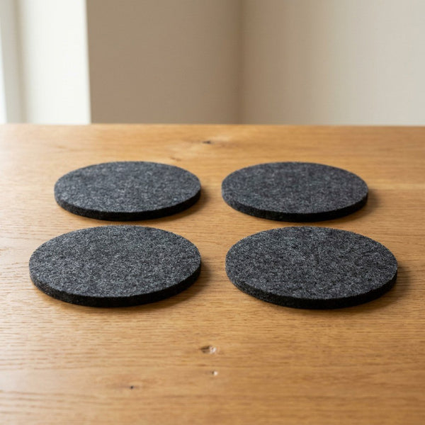 Filzuntersetzer für Tassen, Set von 4, anthrazit, Ø 10 cm