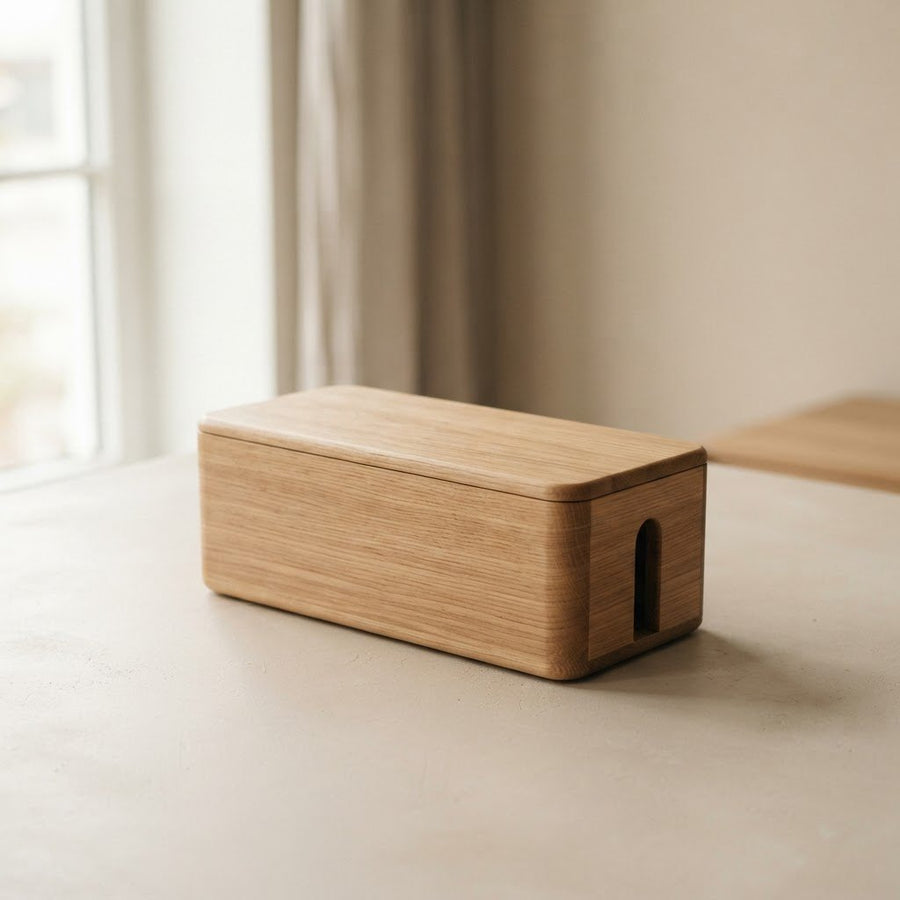 Eiche-Kabelbox, klein, Natur geölt